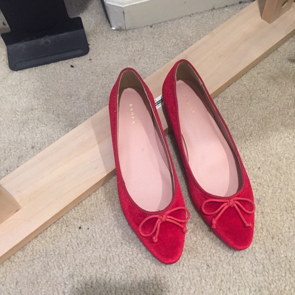 Randa Shoes - Brand New❤️Red Velvet Ballet Flats